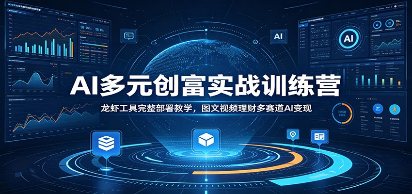 AI多元创富实战训练营：龙虾工具完整部署教学，图文视频理财多赛道AI变现-三禾网络