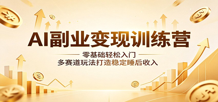 AI副业变现训练营：零基础轻松入门，多赛道玩法打造稳定睡后收入-三禾网络