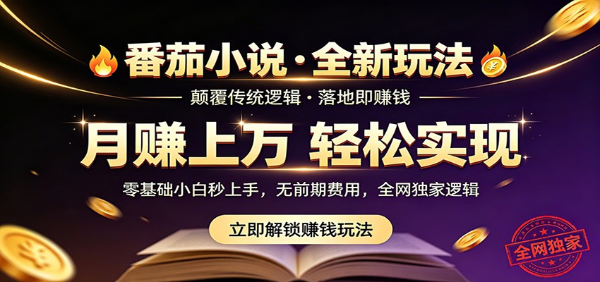 番茄小说5月最新独家玩法，稳定落地实测月入过万！-三禾网络