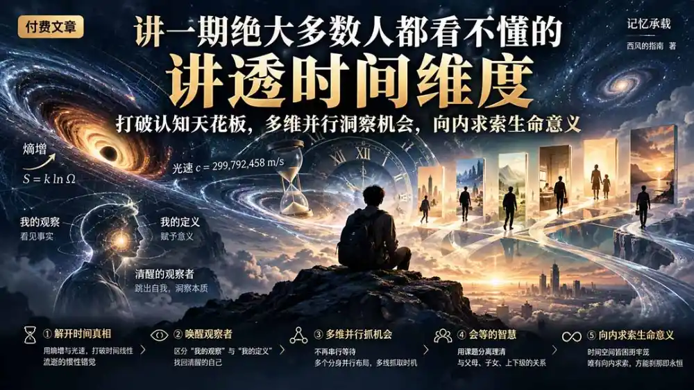 付费文章：讲一期绝大多数人都看不懂的，讲透时间维度，打破认知天花板，多维并行洞察机会，向内求索生命意义-三禾网络