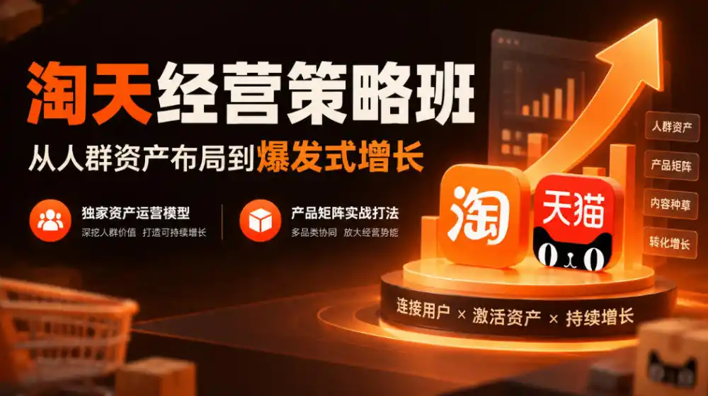 淘天经营策略班，从人群资产布局到爆发式增长，独家资产运营模型，产品矩阵实战打法(更新1019)-三禾网络