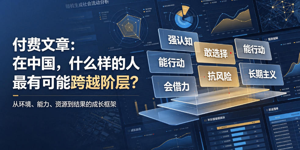 付费文章:在中国,什么样的人最有可能跨越阶层?-三禾网络