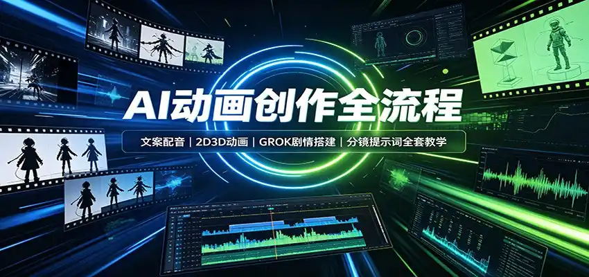 AI动画创作全流程：文案配音，2D3D动画，GROK剧情搭建，分镜提示词全套教学-三禾网络