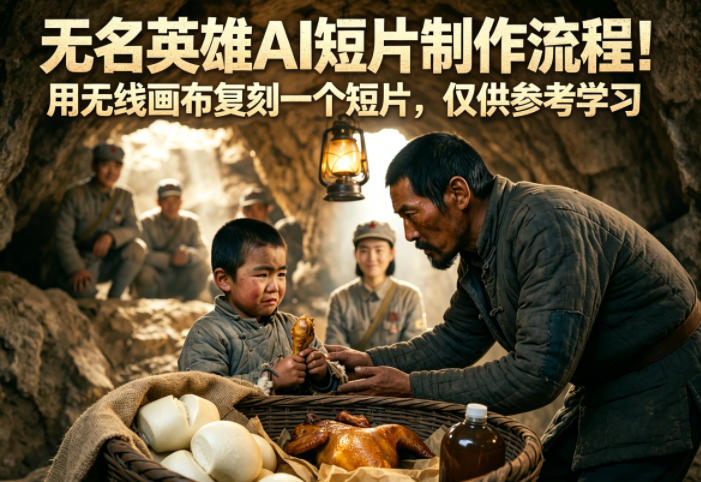 无名英雄AI短片制作流程！用无线画布复刻一个短片，仅供参考学习-三禾网络