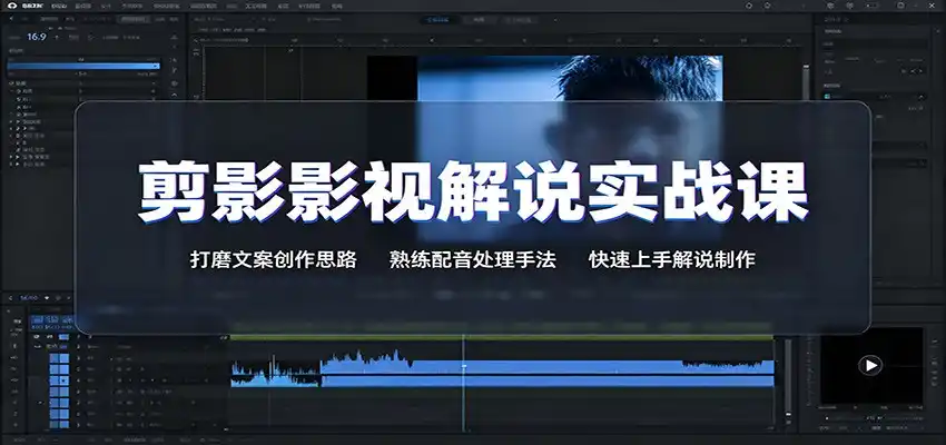 剪影影视解说实战课：打磨文案创作思路，熟练配音处理手法，快速上手解说制作-三禾网络