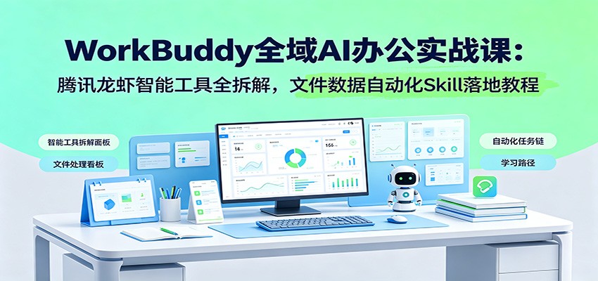 WorkBuddy全域AI办公实战课：腾讯龙虾智能工具全拆解，文件数据自动化Skill落地教程-三禾网络