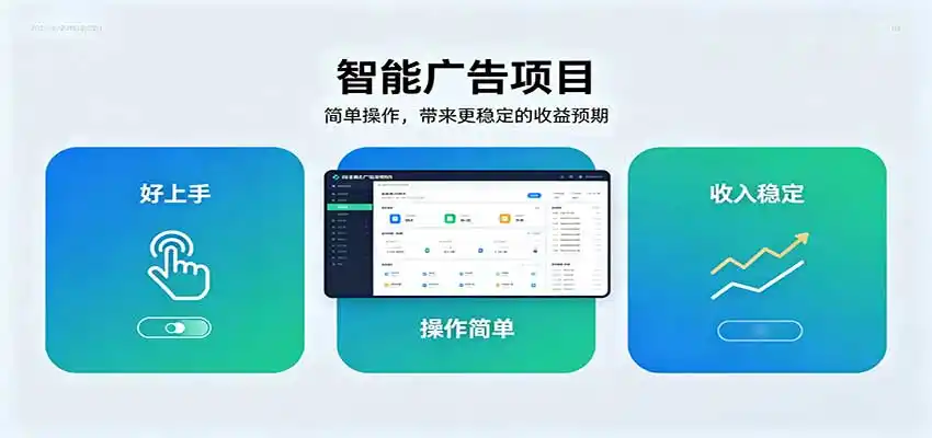 智能广告挂机项目，操作简单上手快，收益稳定可持续。稳定日入300+-三禾网络