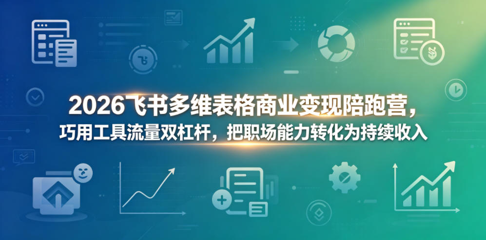 2026飞书多维表格商业变现陪跑营，巧用工具流量双杠杆，把职场能力转化为持续收入-三禾网络