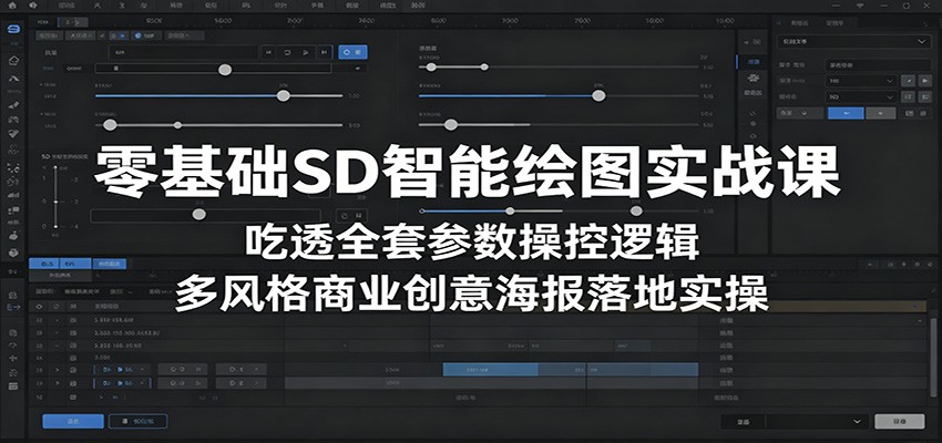 零基础SD智能绘图实战课：吃透全套参数操控逻辑，多风格商业创意海报落地实操-三禾网络