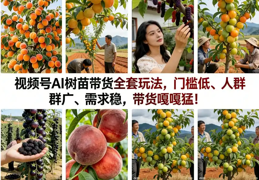 视频号AI树苗带货全套玩法，门槛低、人群广、需求稳，带货嘎嘎猛！(更新1014)-三禾网络