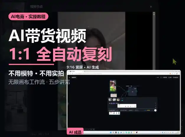无限画布实操AI复刻带货视频完整流程不用模特不用实拍-三禾网络