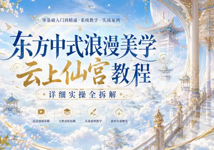 东方中式浪漫美学云上仙宫教程，详细实操全拆解-三禾网络