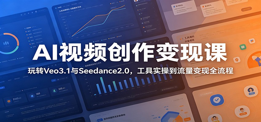 AI视频创作变现课：玩转Veo3.1与Seedance2.0，工具实操到流量变现全流程-三禾网络