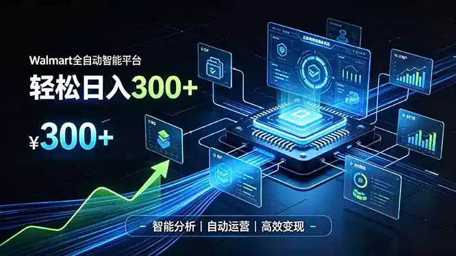 Walmart全自动智能平台，轻松日入300+一站式跨境智能运营工具。无需复杂实操-三禾网络