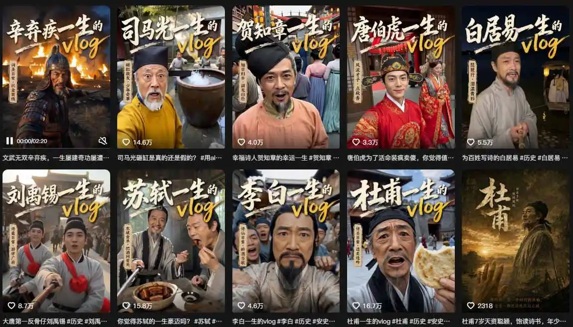 抖音80W粉丝博主的AI历史人物生平VLOG教学，不用拍摄不用露脸，AI帮你搞定，轻松解锁伙伴计划+精选收益-三禾网络