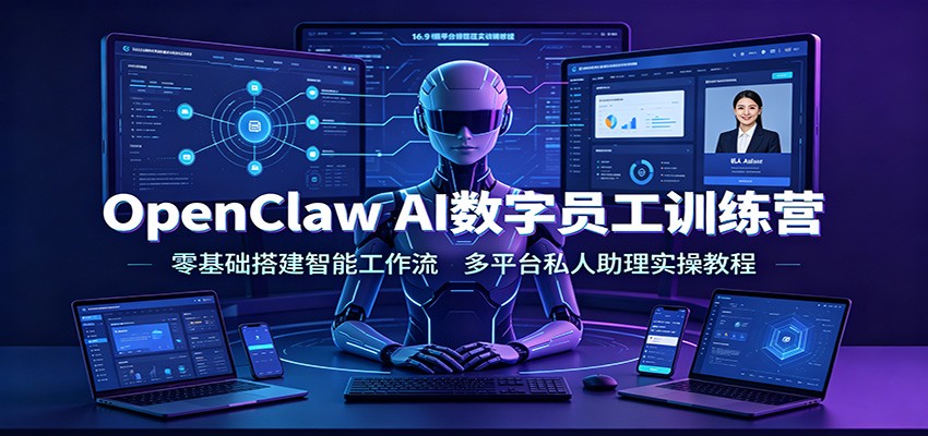 OpenClaw AI数字员工训练营：零基础搭建智能工作流，多平台私人助理实操教程-三禾网络