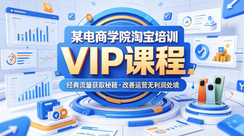 某电商学院淘宝培训VIP课程，各种经典有用的流量获取秘籍，改善运营产品没利润的处境(2026年5月)-三禾网络