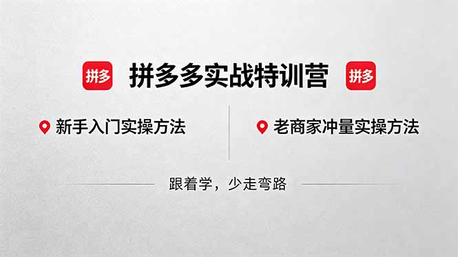 拼多多实战特训营(更新5月3-三禾网络