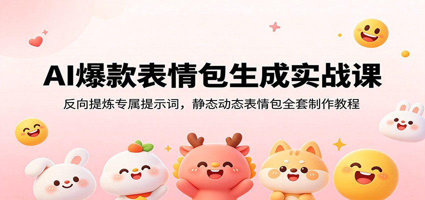 AI爆款表情包生成实战课：反向提炼专属提示词，静态动态表情包全套制作教程-三禾网络