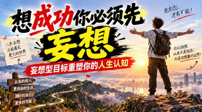 付费文章：想成功你必须先妄想，妄想型目标重塑你的人生认知-三禾网络
