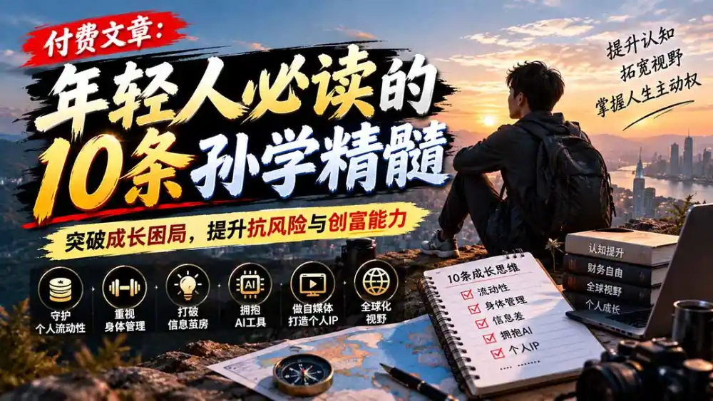 付费文章：年轻人必读的10条孙学精髓，突破成长困局，提升抗风险与创富能力-三禾网络