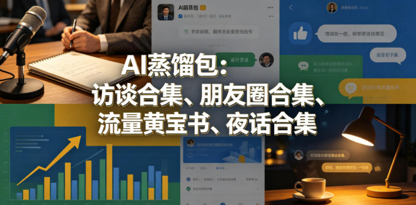AI蒸馏包：访谈合集、朋友圈合集、流量黄宝书、夜话合集【文档】-三禾网络