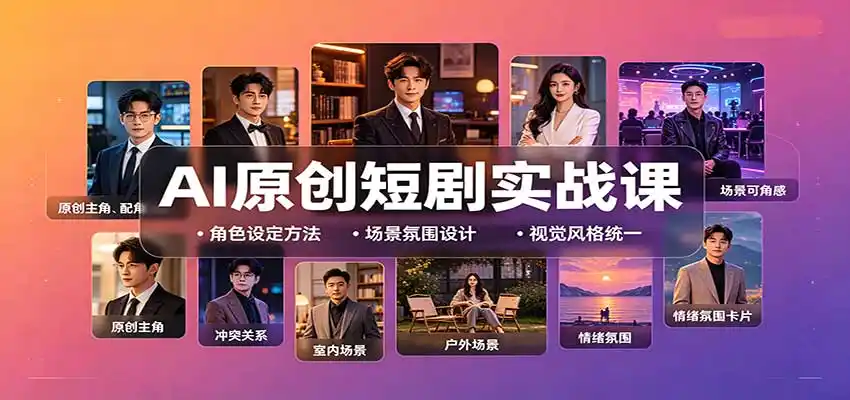 AI原创短剧实战课:从零搭建短剧创作全流程,批量产出可上线剧本 AI原创短剧实战课:从零搭建短剧创作全流程,批量产出可上线剧本