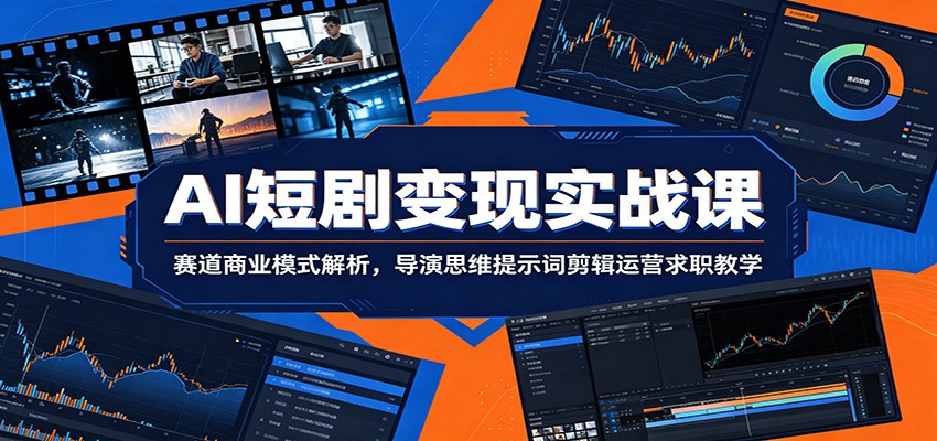 AI短剧变现实战课：赛道商业模式解析，导演思维提示词剪辑运营求职教学-三禾网络