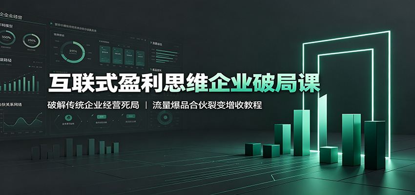 互联式盈利思维企业破局课：破解传统企业经营死局，流量爆品合伙裂变增收教程-三禾网络