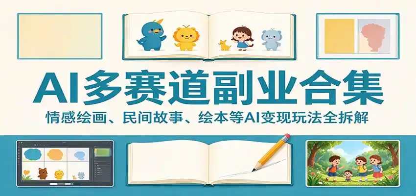 AI多赛道副业合集：情感绘画、民间故事、绘本等AI变现玩法全拆解-三禾网络
