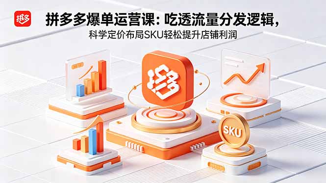 拼多多爆单运营实战课：吃透流量分发逻辑，科学定价布局SKU轻松提升店铺利润-三禾网络