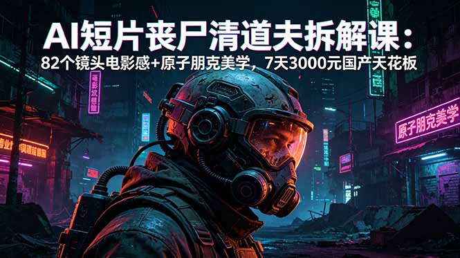 AI短片《丧尸清道夫》拆解课：82个镜头电影感+原子朋克美学，7天3000元国产天花板-三禾网络
