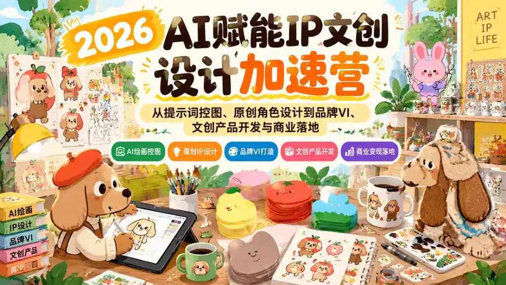 2026AI赋能IP文创设计加速营：从提示词控图、原创角色设计到品牌VI、文创产品开发与商业落地-三禾网络