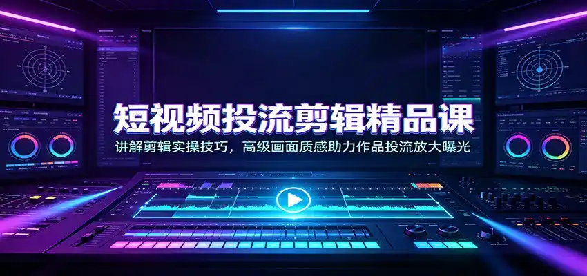 短视频投流剪辑精品课：讲解剪辑实操技巧，高级画面质感助力作品投流放大曝光-三禾网络