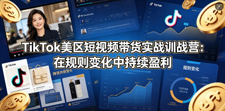 TikTok美区短视频带货实战训战营：在规则变化中持续盈利-三禾网络