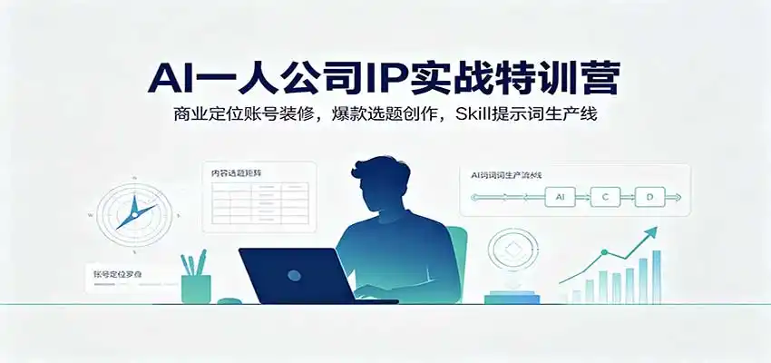 AI一人公司IP实战特训营：商业定位账号装修，爆款选题创作，Skill提示词生产线-三禾网络