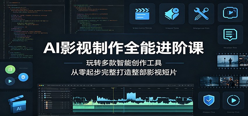 AI影视制作全能进阶课：玩转多款智能创作工具，从零起步完整打造整部影视短片-三禾网络