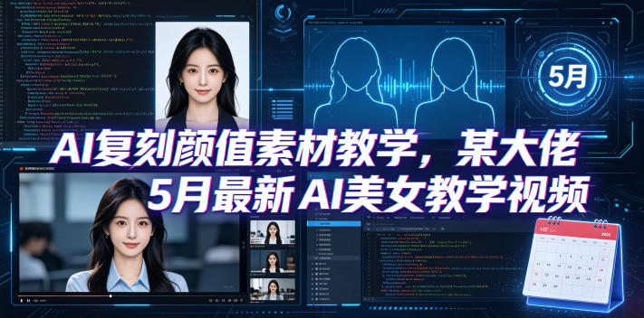 AI复刻颜值素材教学，某大佬5月最新AI美女教学视频，内含4月好物复刻教学-三禾网络