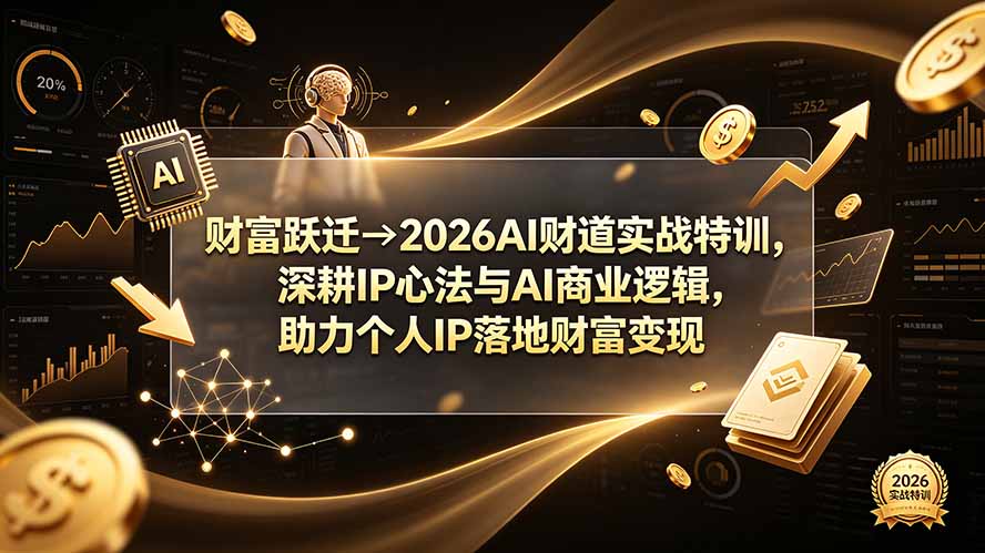 财富跃迁→2026AI财道实战特训，深耕IP心法与AI商业逻辑，助力个人IP落地财富变现-三禾网络