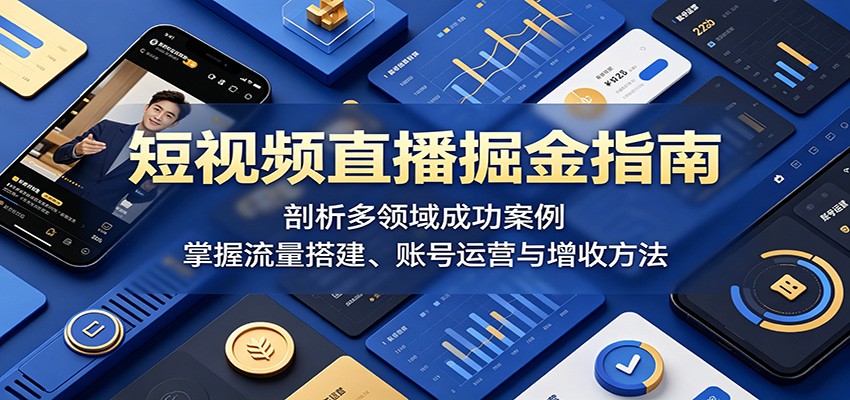 短视频直播掘金指南：剖析多领域成功案例，掌握流量搭建、账号运营与增收方法-三禾网络