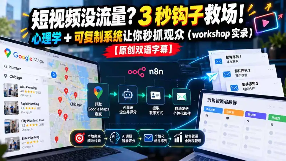 短视频没流量？3 秒钩子救场！心理学 + 可复制系统让你秒抓观众(workshop 实录-三禾网络
