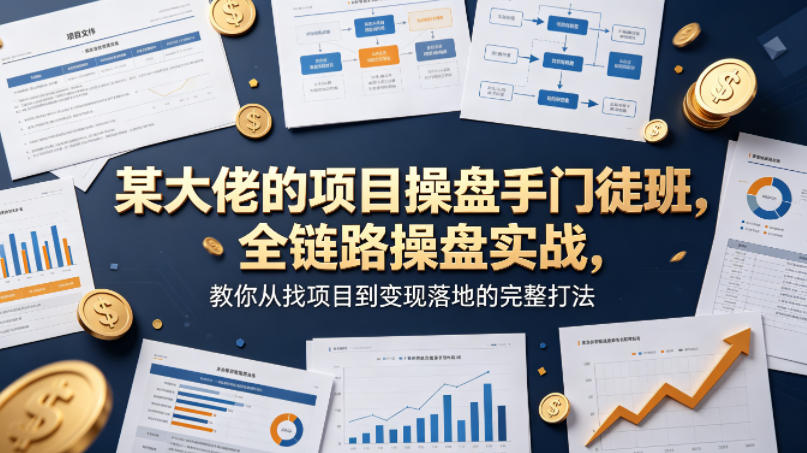 某大佬的项目操盘手门徒班，全链路操盘实战，教你从找项目到变现落地的完整打法-三禾网络