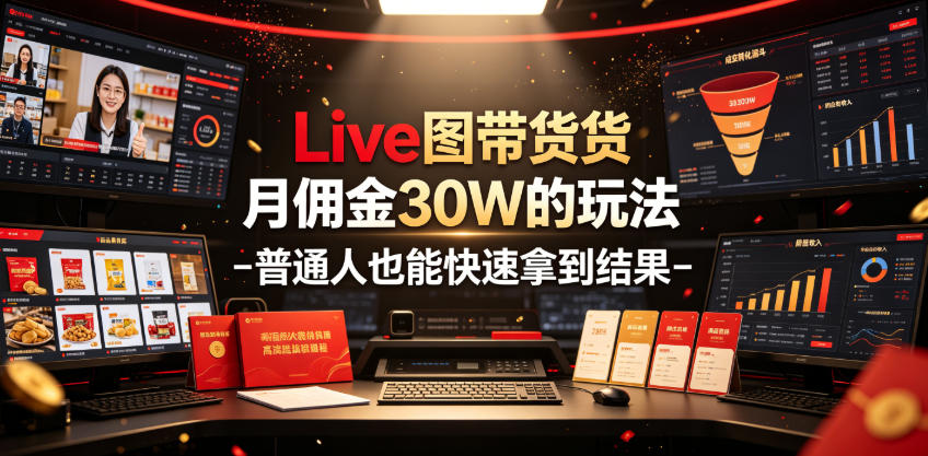 Live图带货月佣金30W的玩法-普通人也能快速拿到结果-三禾网络