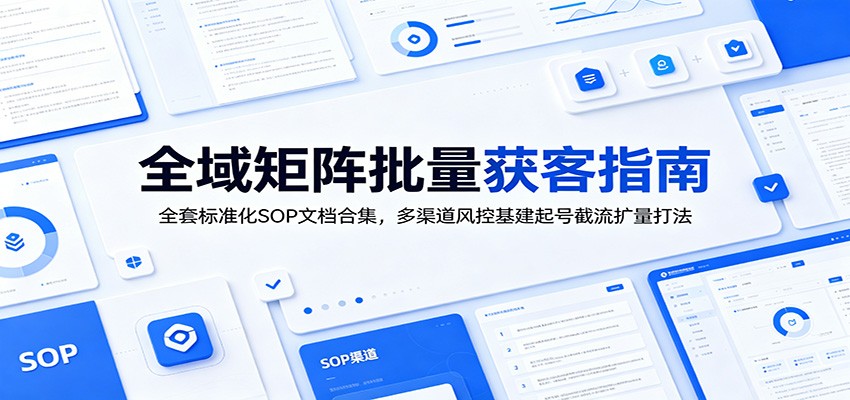 全域矩阵批量获客指南：全套标准化SOP文档合集，多渠道风控基建起号截流扩量打法-三禾网络