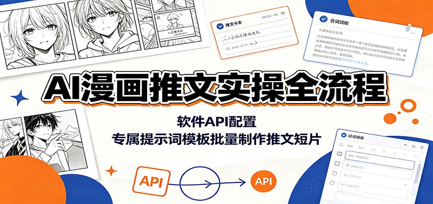 AI漫画推文实操全流程：软件API配置，专属提示词模板批量制作推文短片-三禾网络