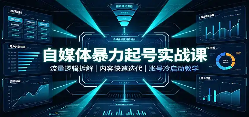 自媒体暴力起号实战课:流量逻辑拆解,内容快速迭代,账号冷启动教学 自媒体暴力起号实战课:流量逻辑拆解,内容快速迭代,账号冷启动教学