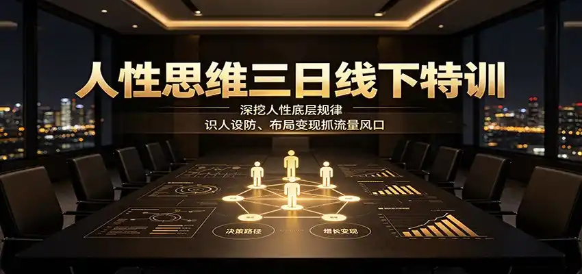 人性思维三日线下特训：深挖人性底层规律，识人设防、布局变现抓流量风口-三禾网络