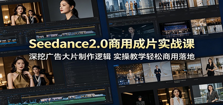 Seedance2.0商用成片实战课：深挖广告大片制作逻辑，实操教学轻松商用落地-三禾网络