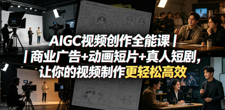AIGC视频创作全能课｜商业广告+动画短片+真人短剧，让你的视频制作更轻松高效-三禾网络