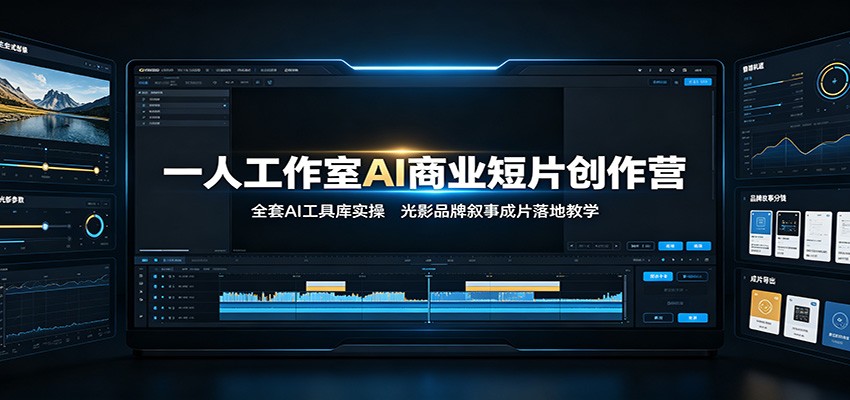一人工作室AI商业短片创作营：全套AI工具库实操，光影品牌叙事成片落地教学-三禾网络